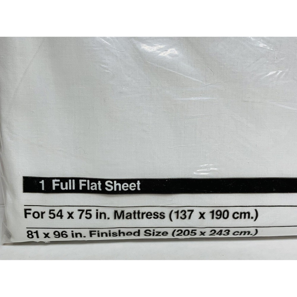 Ultima by J.P. Stevens Full Flat Sheet White No Iron Percale Vintage USA Made - Picture 2 of 5